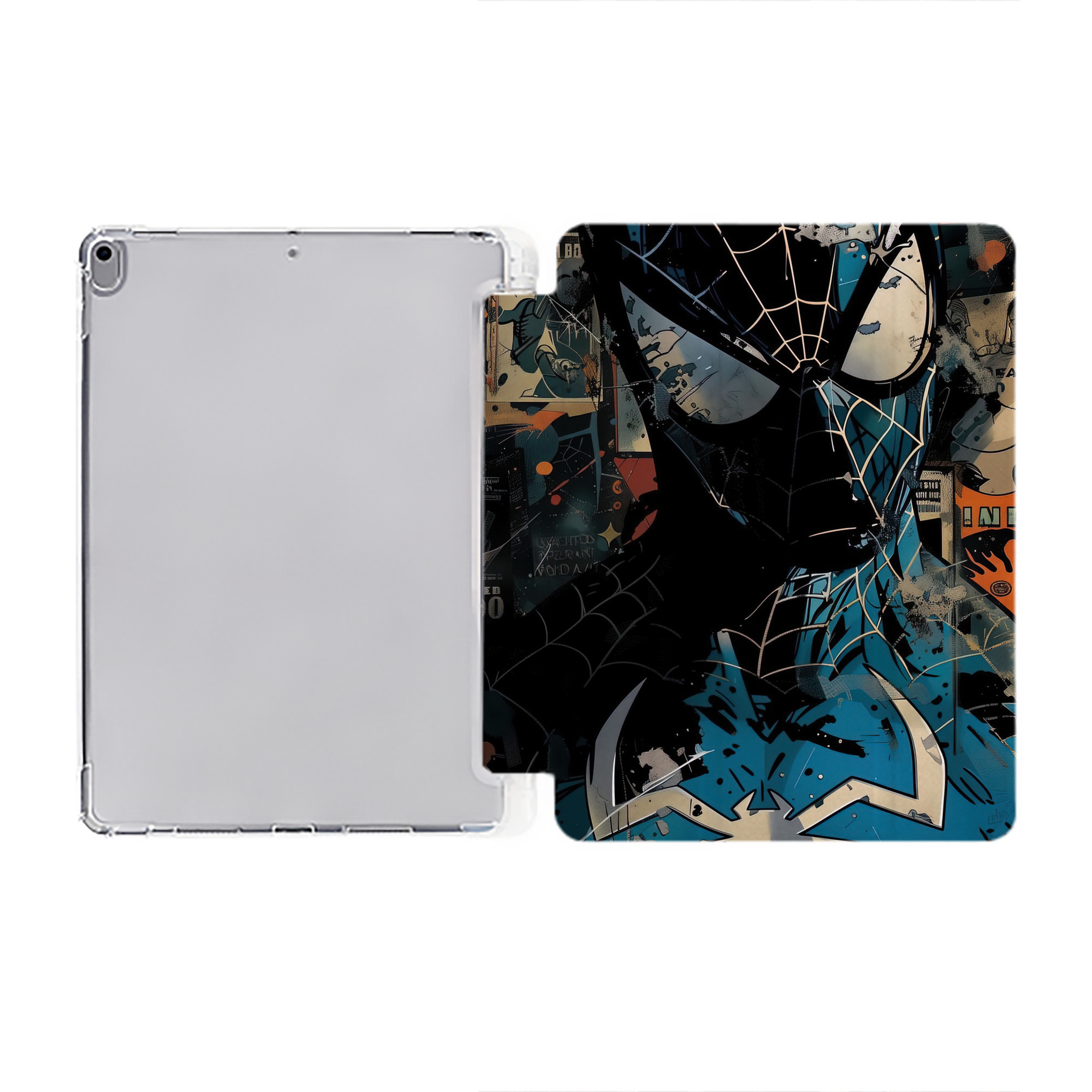（画像用） Spider Man スパイダーマン IPad ケース ペン収納付き 三つ折りスタンド PUレザー×シリコン 対応機種9.5/10.5/10.9インチ